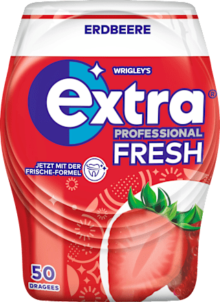 Kauwgom, Extra Professional Fresh, Aardbei, suikervrij, 50 stuks