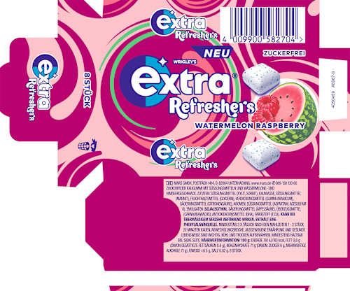 Kaugummi, Refreshers, Watermelon Raspberry, zuckerfrei, 8 St