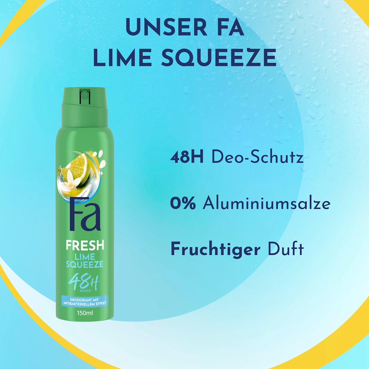 Fa Deospray Fresh Lime Squeeze, 150 ml