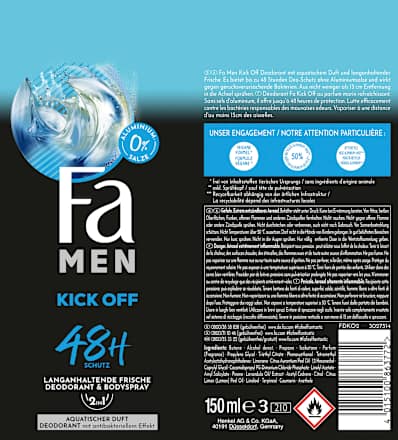 Deodorant Spray Men Kick Off, 150 ml