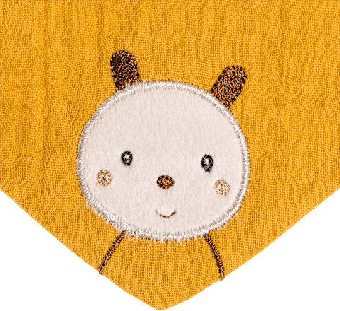 Halstuch zum Wenden aus Musselin mit Bienen-Motiv , gelb, 1 St