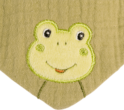Halstuch zum Wenden aus Musselin mit Frosch-Motiv, grün, 1 St