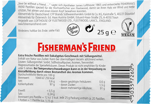 Pastillen, Eukalyptus, ohne Zuckerzusatz, 25 g