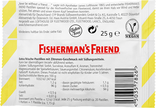 Pastillen, lemon, Zitrone, zuckerfrei, 25 g
