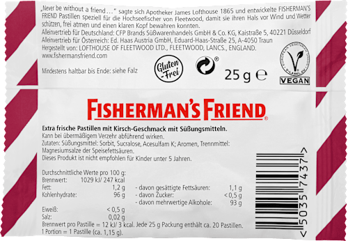 Pastillen, wild cherry, Wildkirsche, zuckerfrei, 25 g
