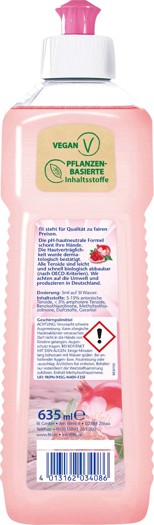 Liquide vaisselle Naturals Fleur d'amande & Grenade, 635 ml