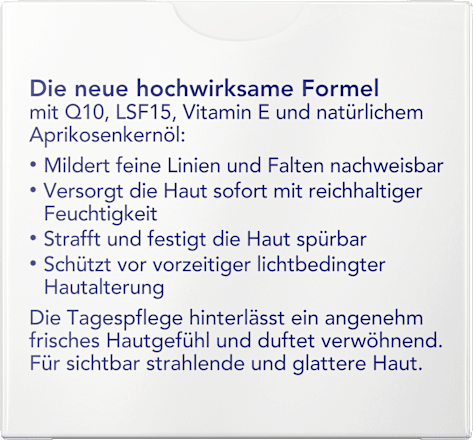 Gesichtscreme Q10 & Aprikosenkernöl Anti-Falten & Elastizität, LSF 15, 50 ml