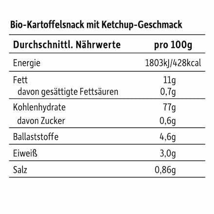 Kindersnack Bunte Chips Ketchup Style, für Schulkinder, 50 g