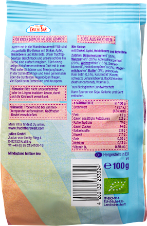 Babykekse Wundertraum-Kekse mit Dinkel, Apfel & Heidelbeere, ab 8 Monaten, 100 g