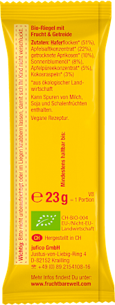Fruchtriegel mit Getreide Aprikose, Apfel, Hafer, ab 3 Jahren, (4x23 g), 92 g