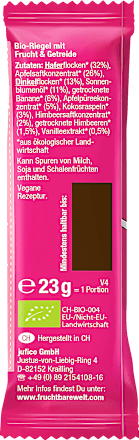 Fruchtriegel mit Getreide Himbeere, Banane, Dinkel (4x23 g), ab 3 Jahren, 92 g