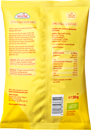 Kindersnack Knusper-Enten Karotte, Kürbis, Mais & Reis ab 12 Monaten, 30 g