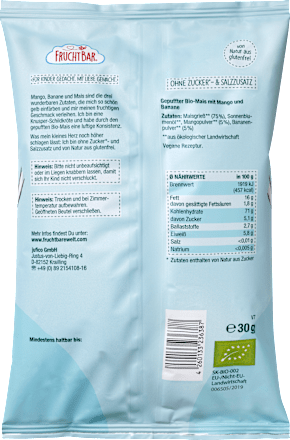 Kindersnack Knusper-Schildkröten Mango Banane Mais, ab 12 Monaten, 30 g
