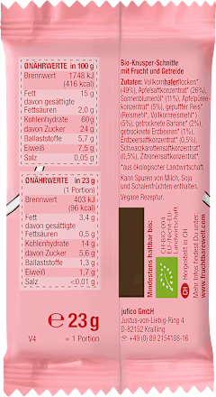 Kindersnack Knusper-Schnitte Erdbeere-Banane, ab 3 Jahren (3x23 g), 69 g