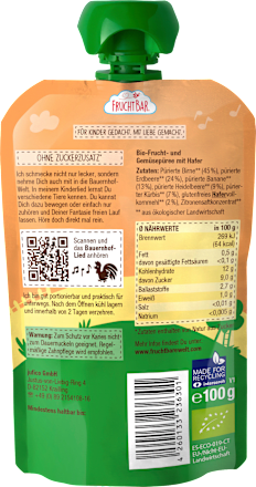 Quetschie Birne, Heidelbeere, Erdbeere, Kürbis & Hafer ab dem 6. Monat, 100 g