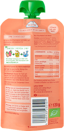 Quetschie Früchtebrei Hafer, Erdbeer & Banane ab dem 6.Monat, 120 g