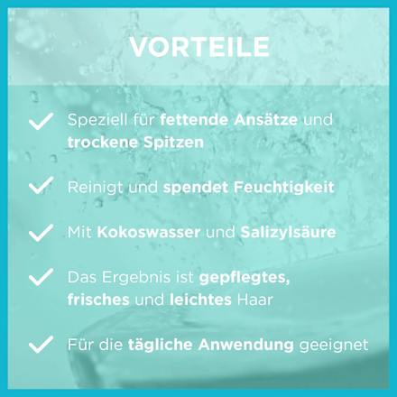 Shampoo Coco Water, vette wortels & droge punten, 400 ml