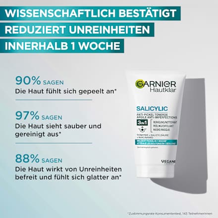 Reinigungscreme Salicylic Anti Pickel 3in1 Tonerde, 150 ml