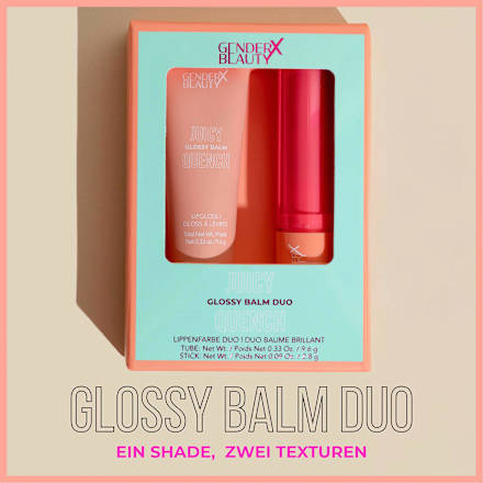 Lipbalm Glossy Duo Juicy Quench Rosy Kiss, 1 St Gender X Beauty