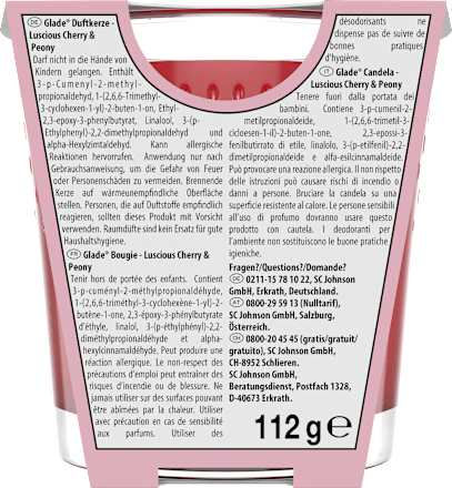 Duftkerze im Glas Luscious Cherry & Peony 112 g, 1 St