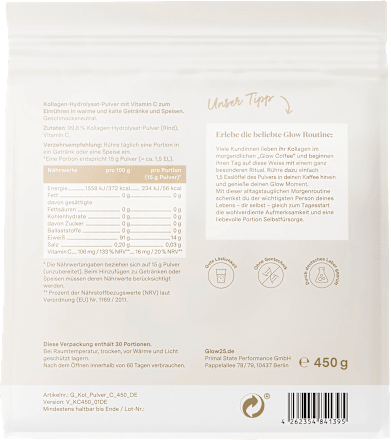 Kollagen Pulver mit Vitamin C, 450 g