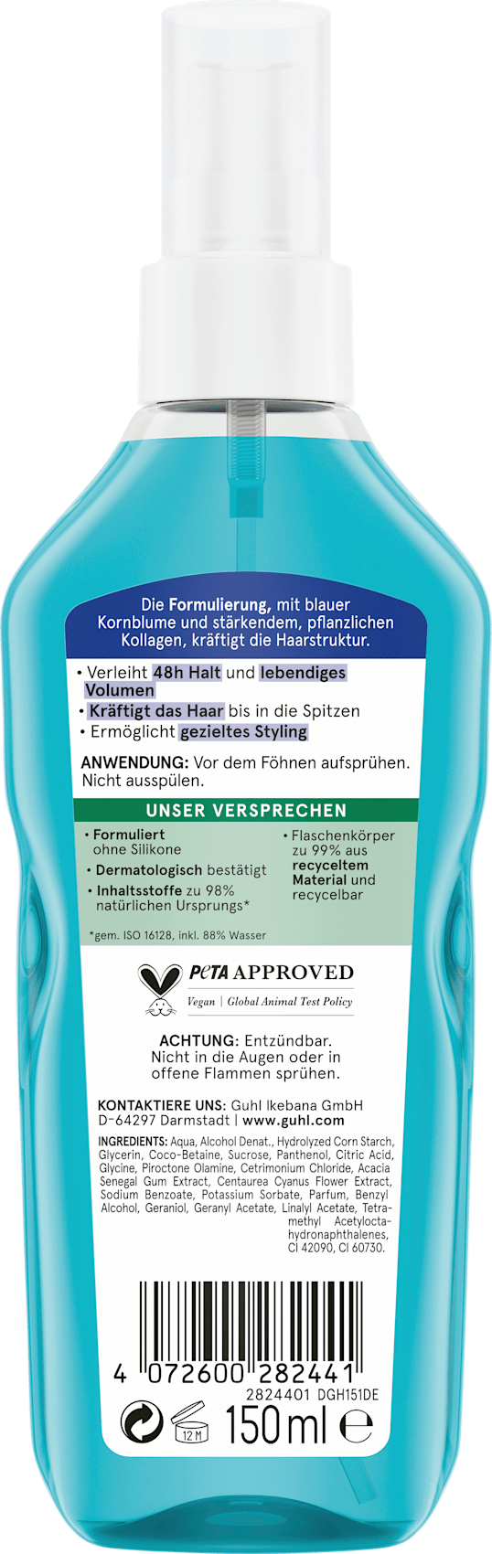 Föhnspray voor langdurig volume, 150 ml