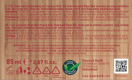 Haarwachs Red Wax Natürlicher Glanz, 85 ml