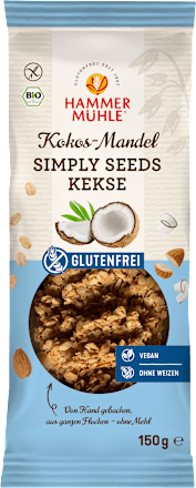 Kokos-Mandel Kekse, Simply Seeds, glutenfrei, 150 g