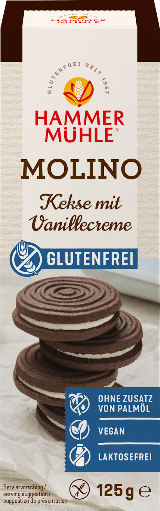 Biscuits au cacao Hammermühle Molino, sans gluten, 125 g