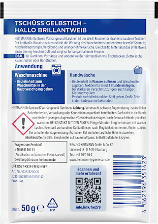 Waschmittel Brillantweiss Vorhänge & Gardinen, 50 g