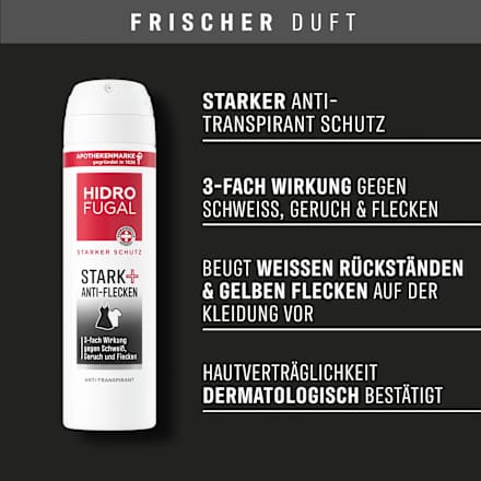 Antitranspirant Deospray Stark+ Anti Flecken, 150 ml