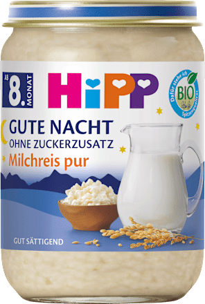 Abendbrei Gute Nacht Milchreis pur ab dem 8. Monat, 190 g