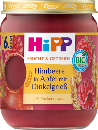 Frucht & Getreide Himbeere in Apfel mit Dinkelgrieß ab dem 6. Monat, 160 g