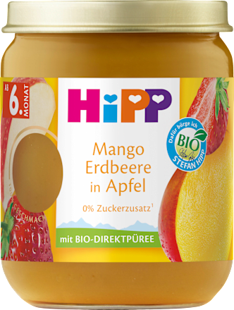 Früchte Mango Erdbeere in Apfel ab 6.Monat, 160 g