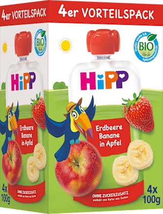 Quetschie Hippis Erdbeere-Banane in Apfel ab 1 Jahr (4x100 g), 400 g