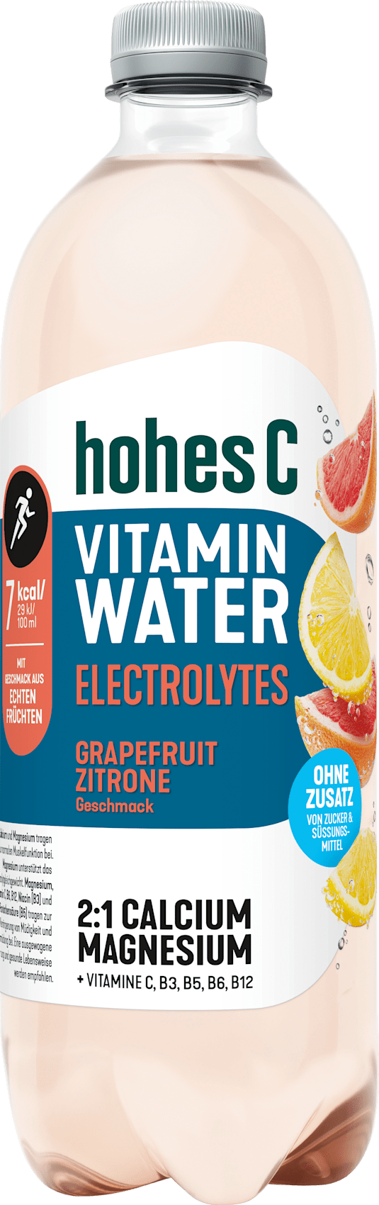 hohes C Erfrischungsgetränk, Vitamin Water Electrolytes, Grapefruit-Zitrone, 0,75 l EINWEG