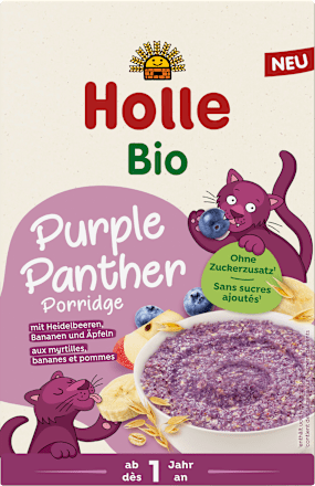 Porridge Purple Panther mit Heidelbeeren, Bananen & Äpfeln, ab 1 Jahr, 200 g