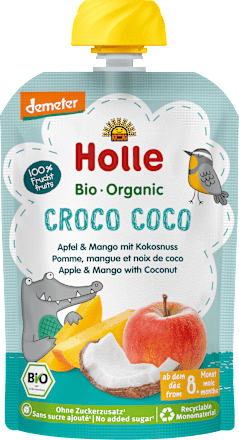 Quetschie Croco Coco, Apfel & Mango mit Kokusnuss ab 8 Monaten, 100 g