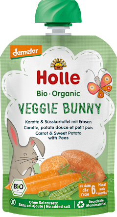 Quetschie Veggie Bunny, Karotte, Süsskartoffel mit Erbsen ab 6 Monaten, 100 g