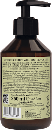 Flüssigseife bergamot & cedarwood, 250 ml