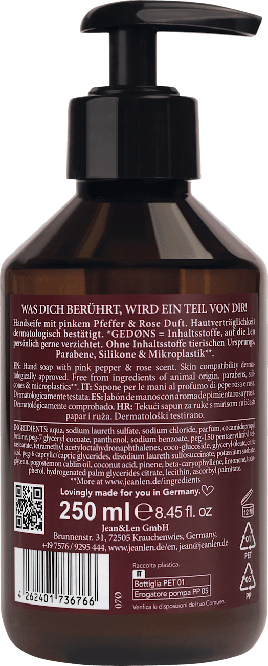 Vloeibare zeep roze peper & donkerroze, 250 ml