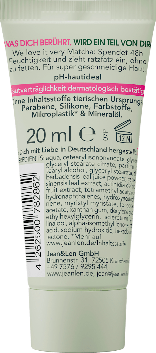 Jean&Len Handcreme I love you so Matcha, Reisegröße, 20 ml