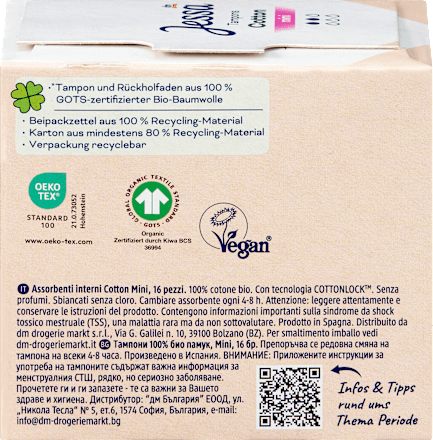 Tampons Cotton Mini, 16 St