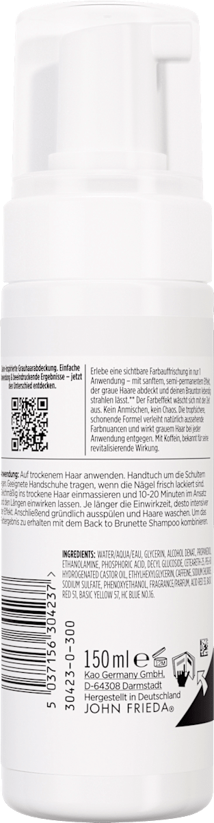 John Frieda Tönungsschaum Back To Brunette Intense Grey Blending Schaum, 150 ml