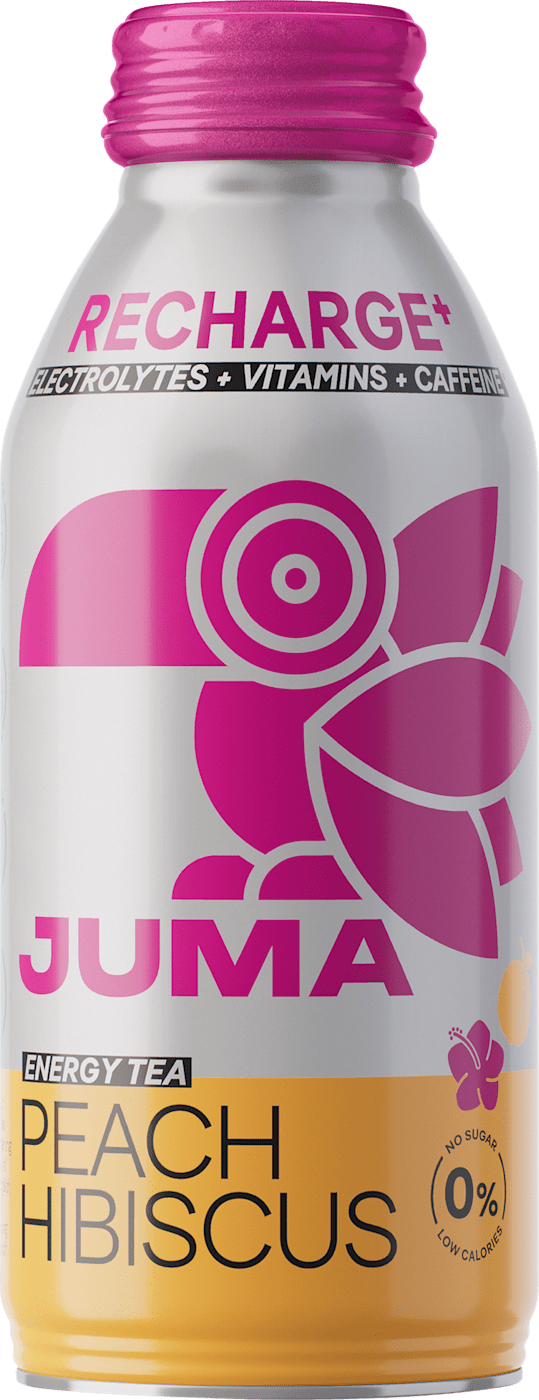 JUMA Erfrischungsgetränk, Recharge+ Peach Hibiscus, 0,38 l EINWEG