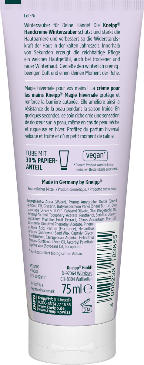 Kneipp Handcreme Winterzauber mit Sheabutter & nordische Beere, 75 ml