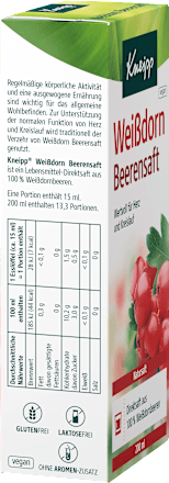 Weißdorn Beerensaft für Herz und Kreislauf, 200 ml