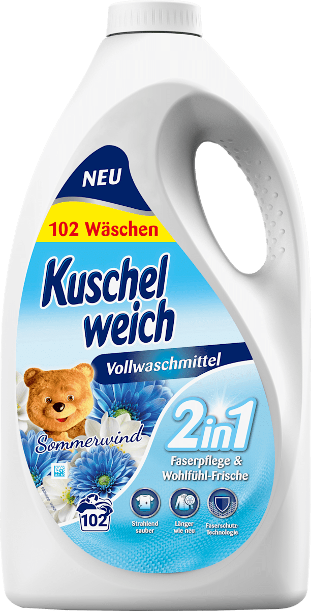 Kuschelweich Vollwaschmittel flüssig Sommerwind, 102 Wl