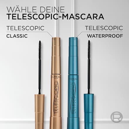 Mascara Telescopic Waterproof Schwarz, 8 ml