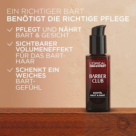 Bartöl Barber Club Bartpflege mit Zedernholzöl, 30 ml